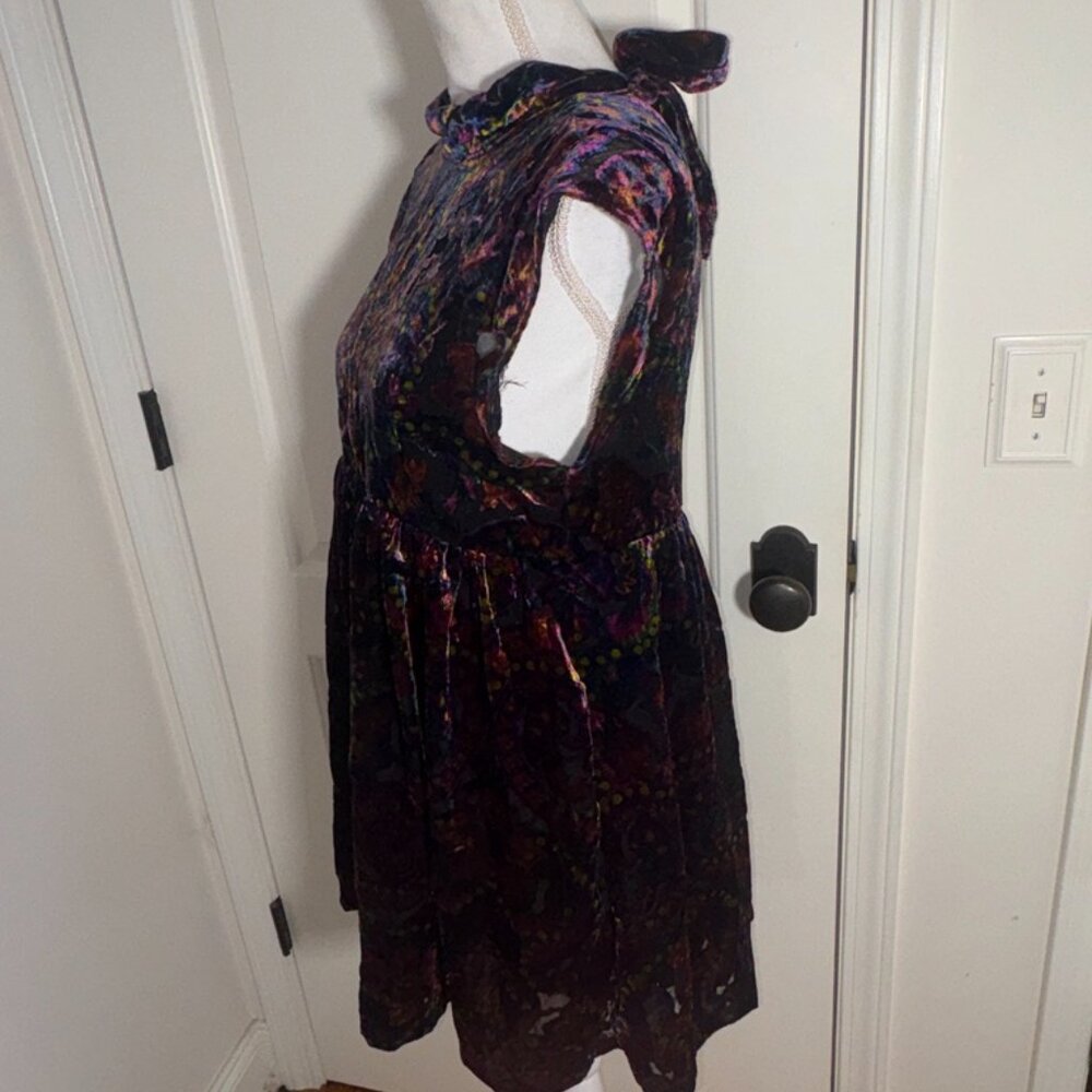 Free People Purple Paisley Velvet Mini Dress - Picture 15 of 15